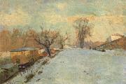 Albert Lebourg Road on the Banks of the Seine at Neuilly in Winter oil painting